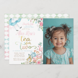 Invitation Alice au pays des merveilles, Thé pour deux 2e ann