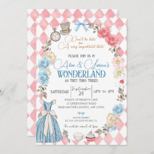 Invitation Alice au pays des merveilles, Twins 3e anniversair