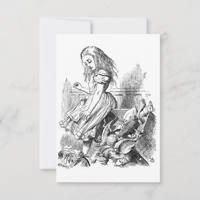 Invitation Alice au pays des merveilles vintage (Devant)