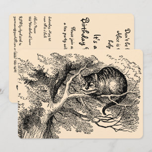 Invitation Alice au Pays des Merveilles vintage, Anniversaire