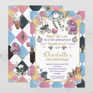 Invitation Alice au pays des merveilles Whimsland Anniversair