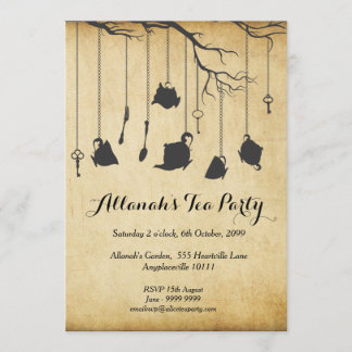 Invitation Alice au thé d'anniversaire d'Unbirthday du pays