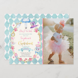 Invitation Alice au thé d'invitation d'anniversaire