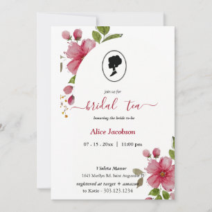 Invitation ALICE Blush Floral Bridal Tea Party Brunch Douche
