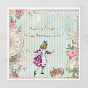 Invitation Alice chic minable mignonne dans l'anniversaire du