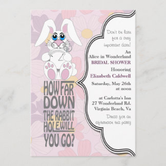 Invitation Alice dans la Fête de la mariée du pays des