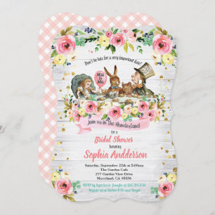 Invitation Alice dans le rose nuptiale d'invitation de douche