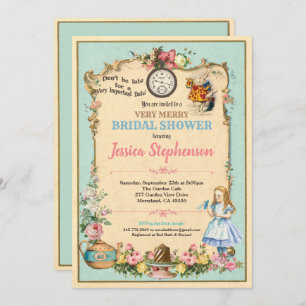 Invitation Alice dans l'invitaion nuptiale de douche du pays