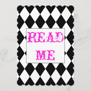 Invitation Alice dans l'invitation de douche du pays des