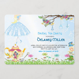 Invitation Alice dans l'invitation de Fête de la mariée du