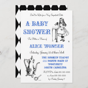 Invitation Alice dans l'invitation du pays des merveilles