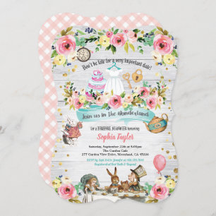 Invitation Alice dans l'invitation nuptiale de douche du pays