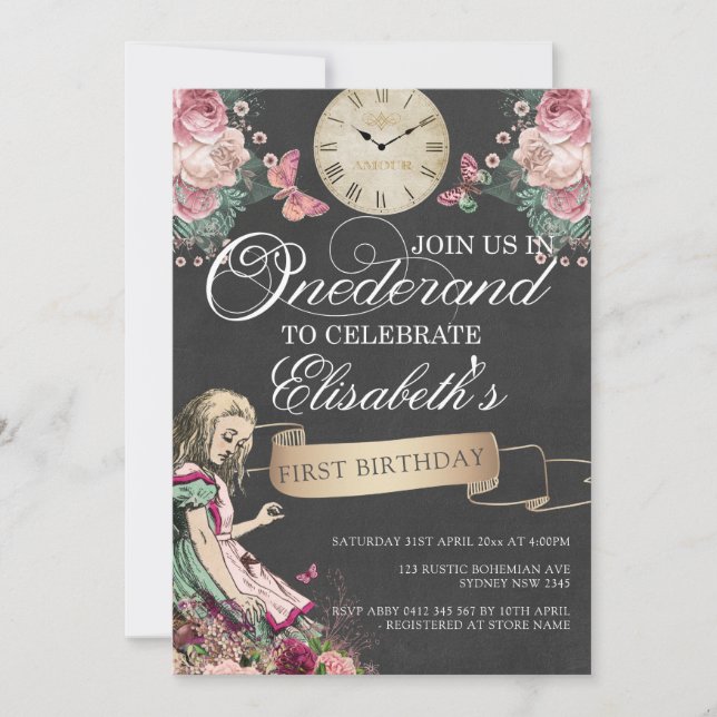 Invitation Alice dans l'Ontario Premier anniversaire (Devant)