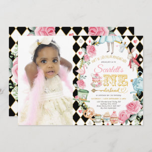 Invitation Alice dans ONEderland Mad Tea Party 1er anniversai