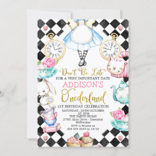 Invitation Alice De Diamant Noir Dans L'Onderland Anniversair