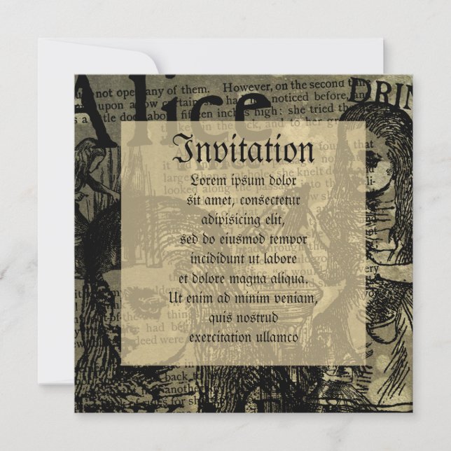 Invitation Alice Drink Me Collage (Devant)
