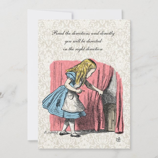 Invitation Alice en fête d'anniversaire de Flamant rose de (Devant)