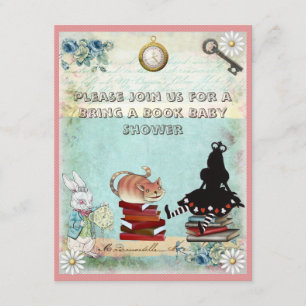 Invitation Alice et Cheshire Cat apportent un Baby shower de