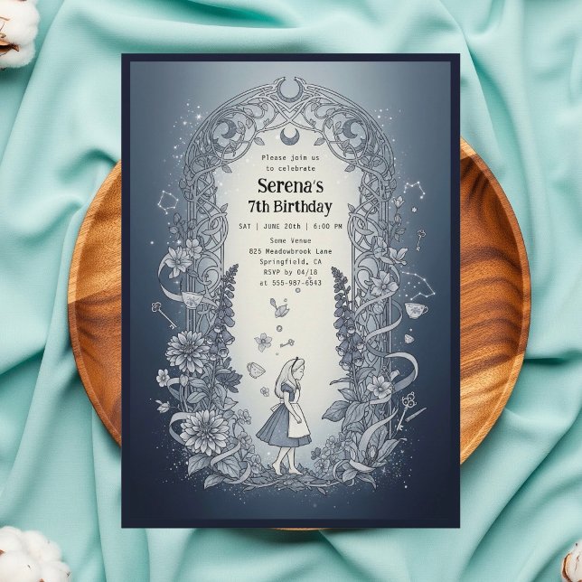 Invitation Alice in Wonderland Celestial Birthday (Créateur téléchargé)