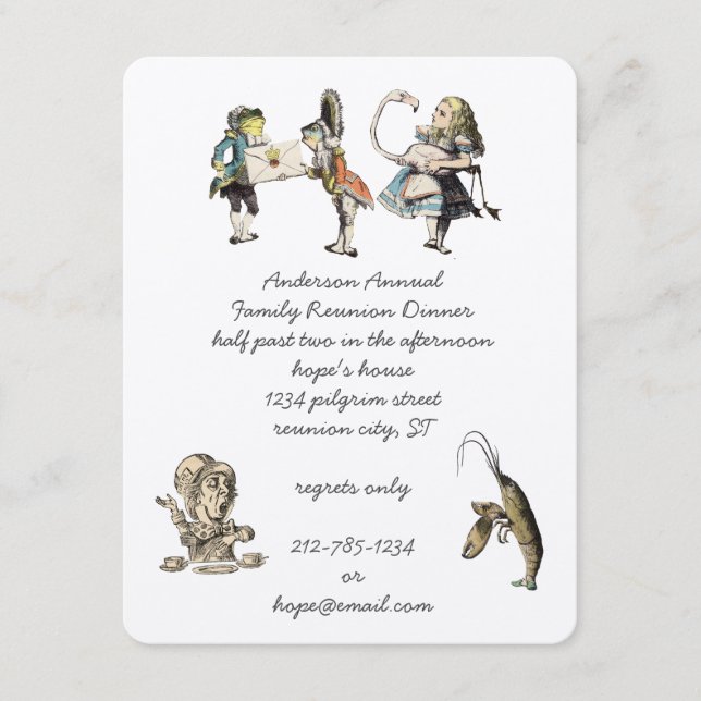 Invitation Alice In Wonderland Diner Party (Devant)