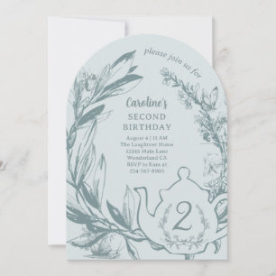 Invitation Alice In Wonderland Thé pour deux ans