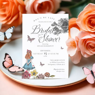 Invitation Alice In Wonderland Vintage Story Fête des mariées