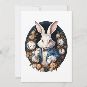 Invitation Alice lapin blanc dans Wonderland Montres et rose