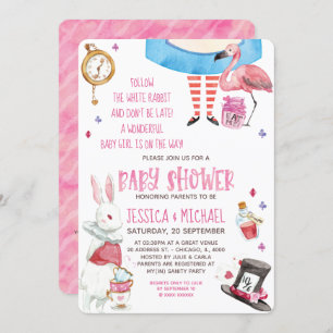 Invitation Alice lunaire dans le Baby shower des pays des mer