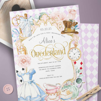 Invitation Alice mad hatter merveilleland tea party 1er anniv