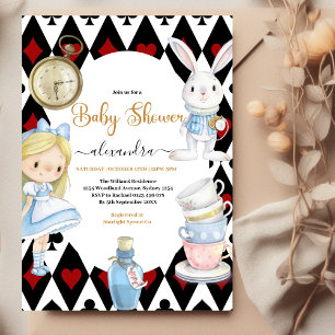 Invitation Alice magique dans le Baby shower du pays des merv