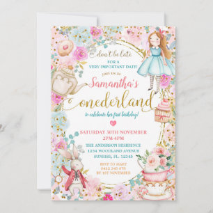 Invitation Alice Tea Party premier anniversaire    WhimsicalI