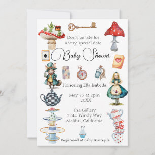 Invitation Alice Tea Party Thème