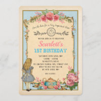 Alice vintage au thé d'anniversaire du pays des