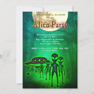 Invitation Alien fou & OVNI dans l'Invitation du Forest Party