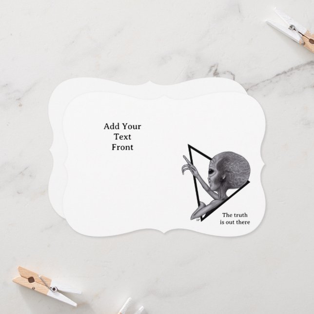 Invitation Alien gris, la vérité est là (Devant/Arrière en situation)