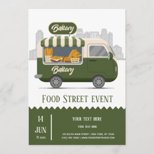 Invitation Alimentation camion boulangerie de rue