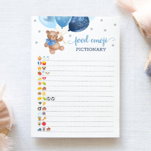 Invitation Alimentation Emoji jeu Pictures Blue Teddy Bear Ca