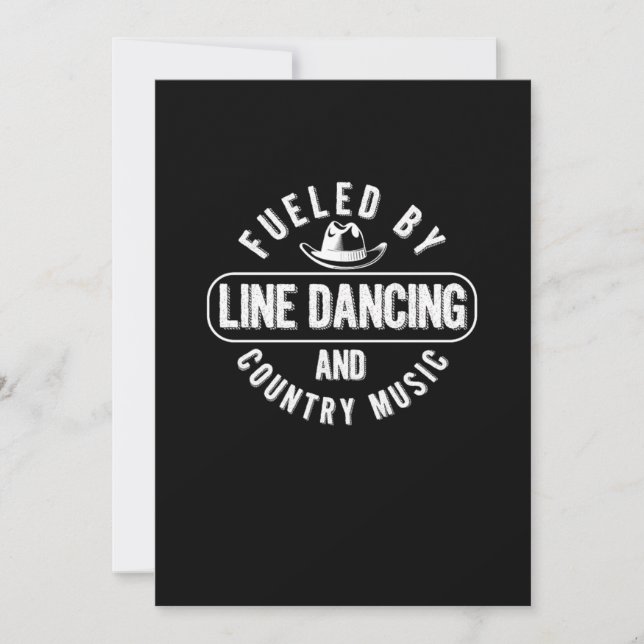 Invitation Alimenté Par Line Dancing Country Music Cowboy Cad (Devant)