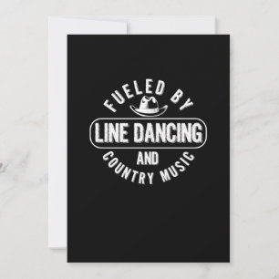 Invitation Alimenté Par Line Dancing Country Music Cowboy Cad