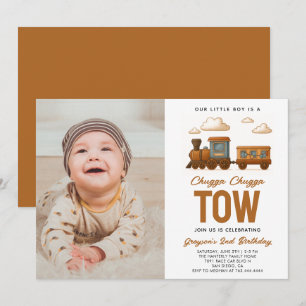 Invitation All Aboard Vintage Train 2e fête d'anniversaire