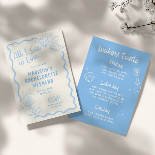 Invitation All I Sea is Love Bachelorette (Créateur téléchargé)