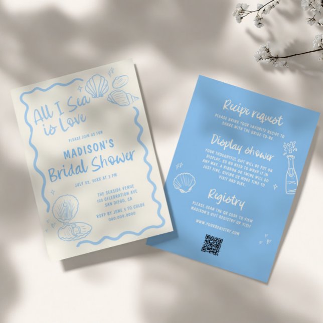 Invitation All I Sea is Love Bridal Shower (Créateur téléchargé)