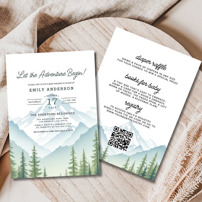 Invitation All in One Adventure lance le Baby shower des bois (Créateur téléchargé)