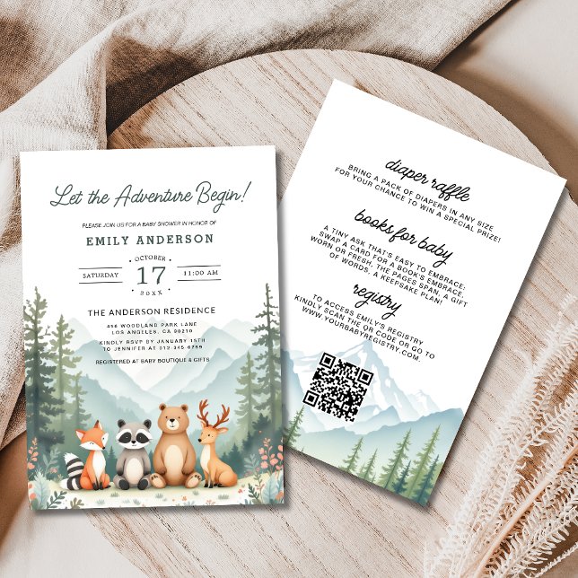 Invitation All in One Adventure lance le Baby shower des bois (Créateur téléchargé)