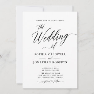 Invitation All in One avec détails Moderne Mariage de calligr
