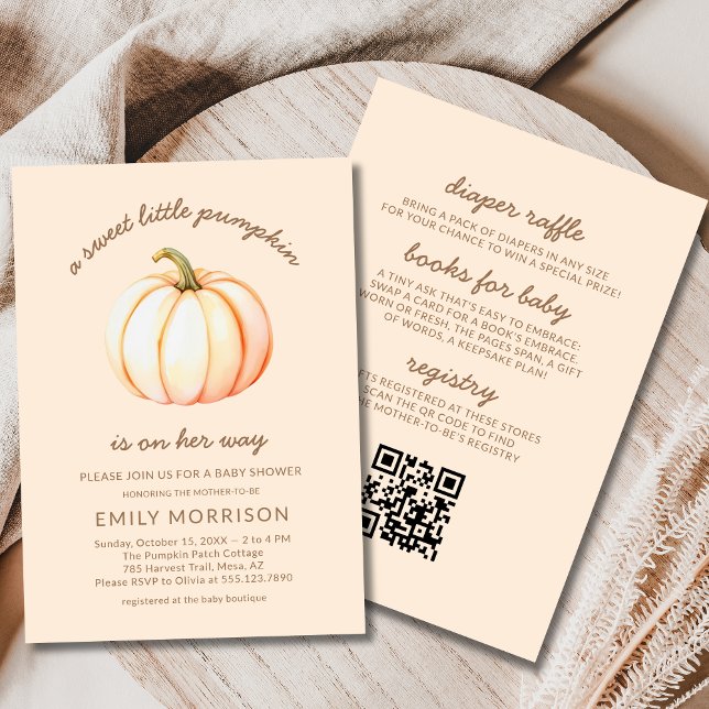 Invitation All in One Boho Sweet Little Pumpkin Baby Shower (Créateur téléchargé)