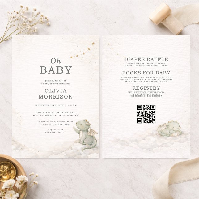 Invitation All in One Dragon Storybook Baby Shower (Créateur téléchargé)