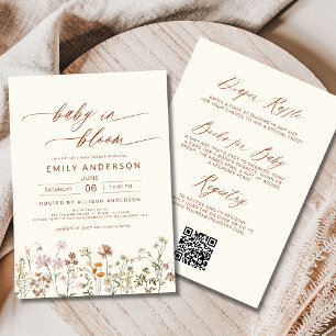 Invitation All in One Fleur sauvage Baby in Bloom Baby shower