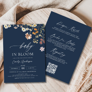 Invitation All in One Fleur sauvage Baby in Bloom Baby shower