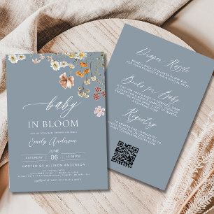 Invitation All in One Fleur sauvage Baby in Bloom Baby shower